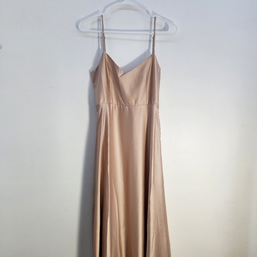 Show Me Your MuMu NWT XS Elegant Gold Spaghetti Strap Dress